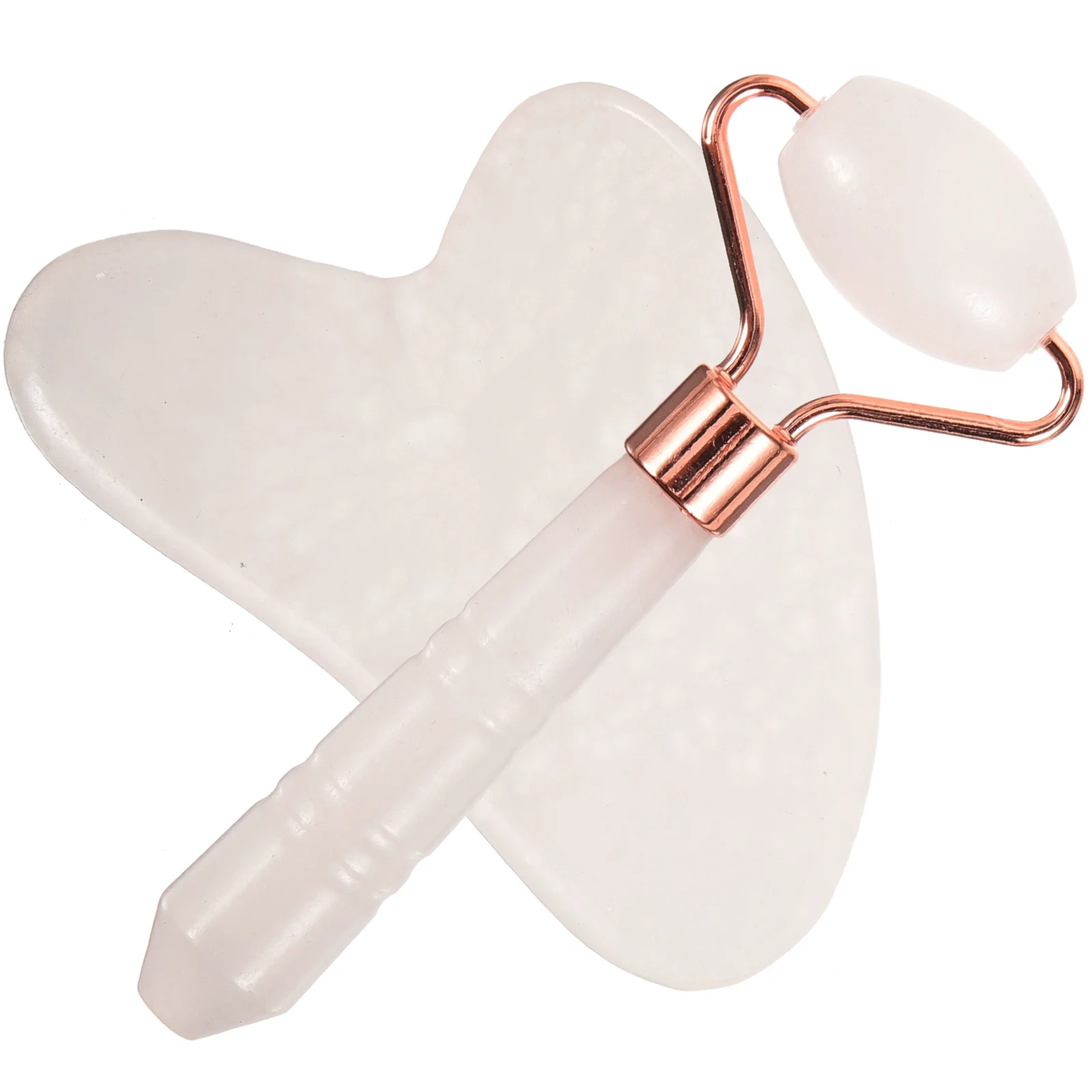 

1Set Jade Facial Roller Massager Smooth Handle Strengthened Frame Calming Face Beauty Roller Travel Body Massager Gift