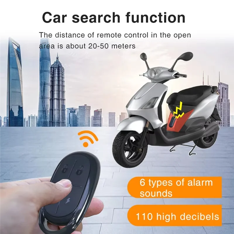 

Bicycle Alarm Alarm System Kits IP55 Waterproof Electric Motorcycle Scooter 433 MHZ Vibration Detection Arming Anddisarming