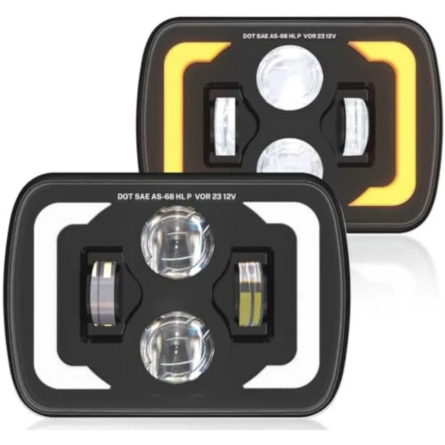 

H6054 Светодиодные фары 2025 DOT 5x7 с высоким люменом, антибликовые DRL, указатель поворота, ближний свет, герметичный светодиод для OffRoad Vehi