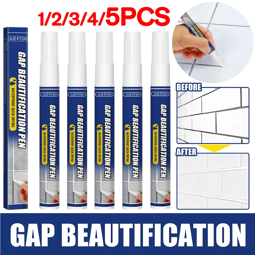 Waterproof Tile Gap Repair Pen Odorless White Tile Refill Wall Grout Marker Bathroom Porcelain Mouldproof Filling Cleaner Agents