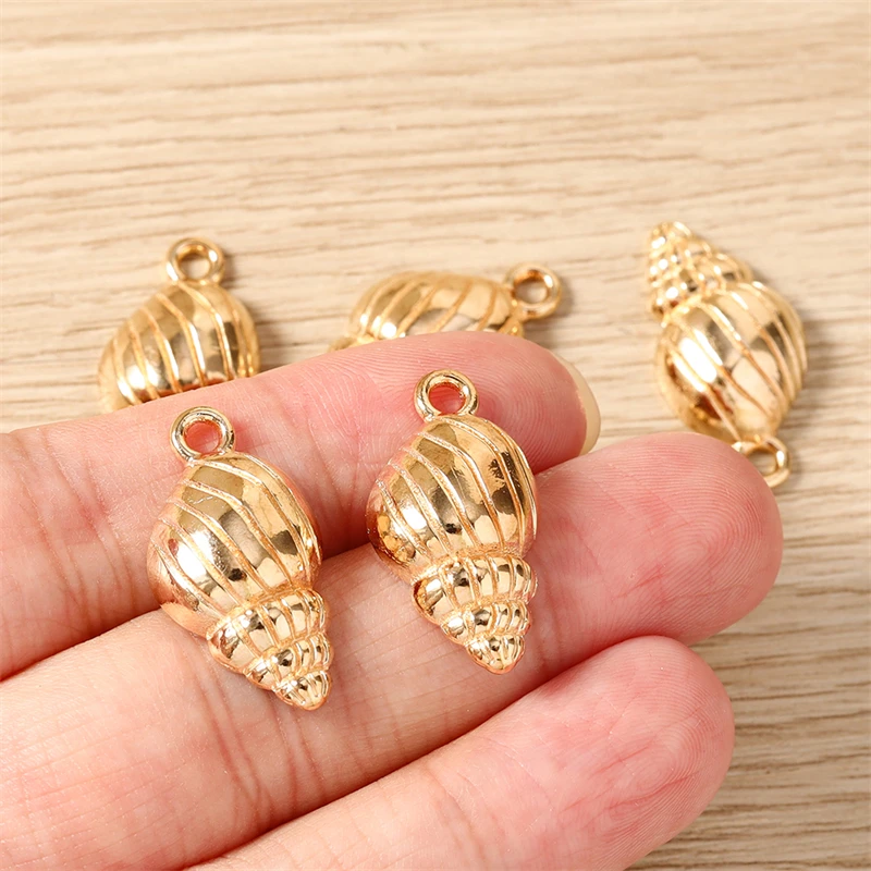 10pcs 13x24mm Cute Alloy Conch Charms Pendants Fit Necklaces Earrings Bracelets DIY Handmade Crafts Jewelry Making Accessories