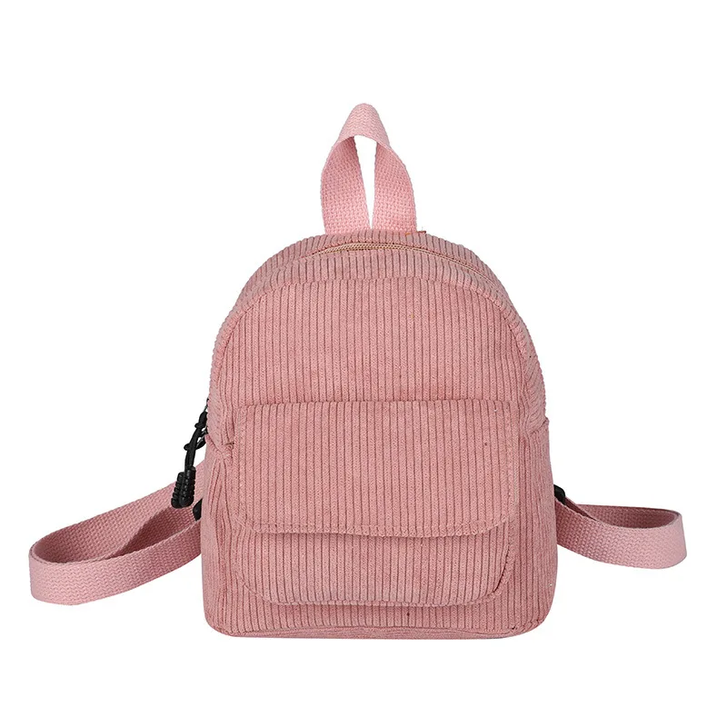 Mode femmes Mini sac à dos couleur unie velours côtelé petits sacs à dos Simple décontracté étudiant sacs à dos voyage sacs à dos 2022