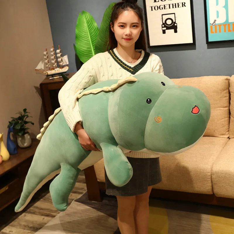 

New 80-120CM Big Long Cute Dinosaur Plush Toy Soft Cartoon Animal Crocodile Plush Doll Boyfriend Pillow Child Girl Birthday Gift
