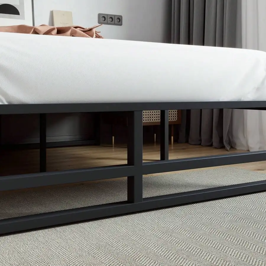 Twin|Full|Queen|King Size Metal Bed Frame, 14 Inch Heavy Duty, High Under Bed Platform Storage Space, Steel Slats Support Up To - view 6