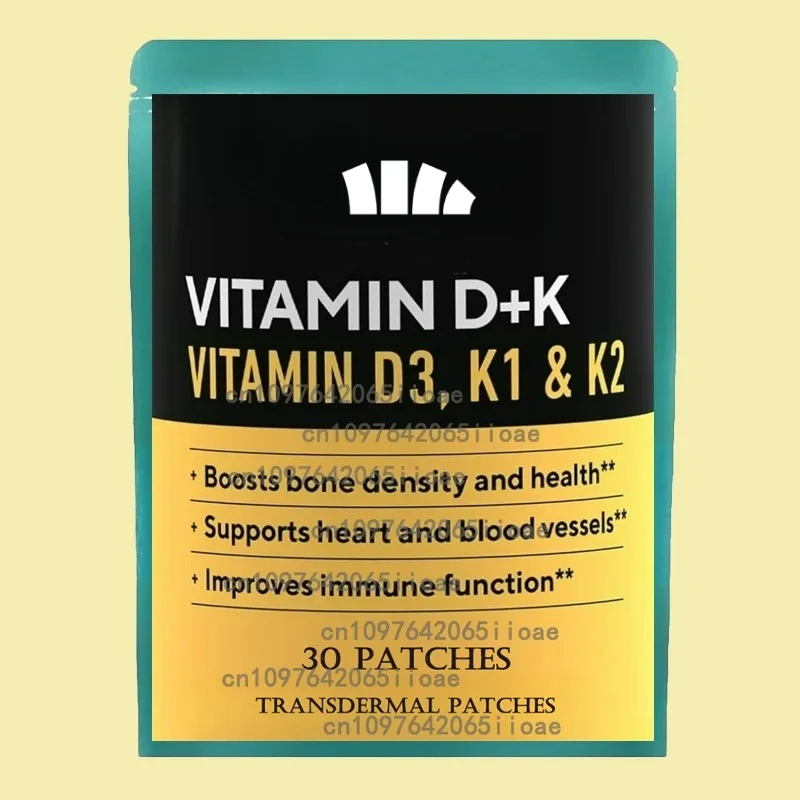 

30 пластырей, транспарительные пластыри с витамином D3 K2 для поглощения кальция, силы костей, сердечно-сосудистой системы и поддержки функций иммунитета