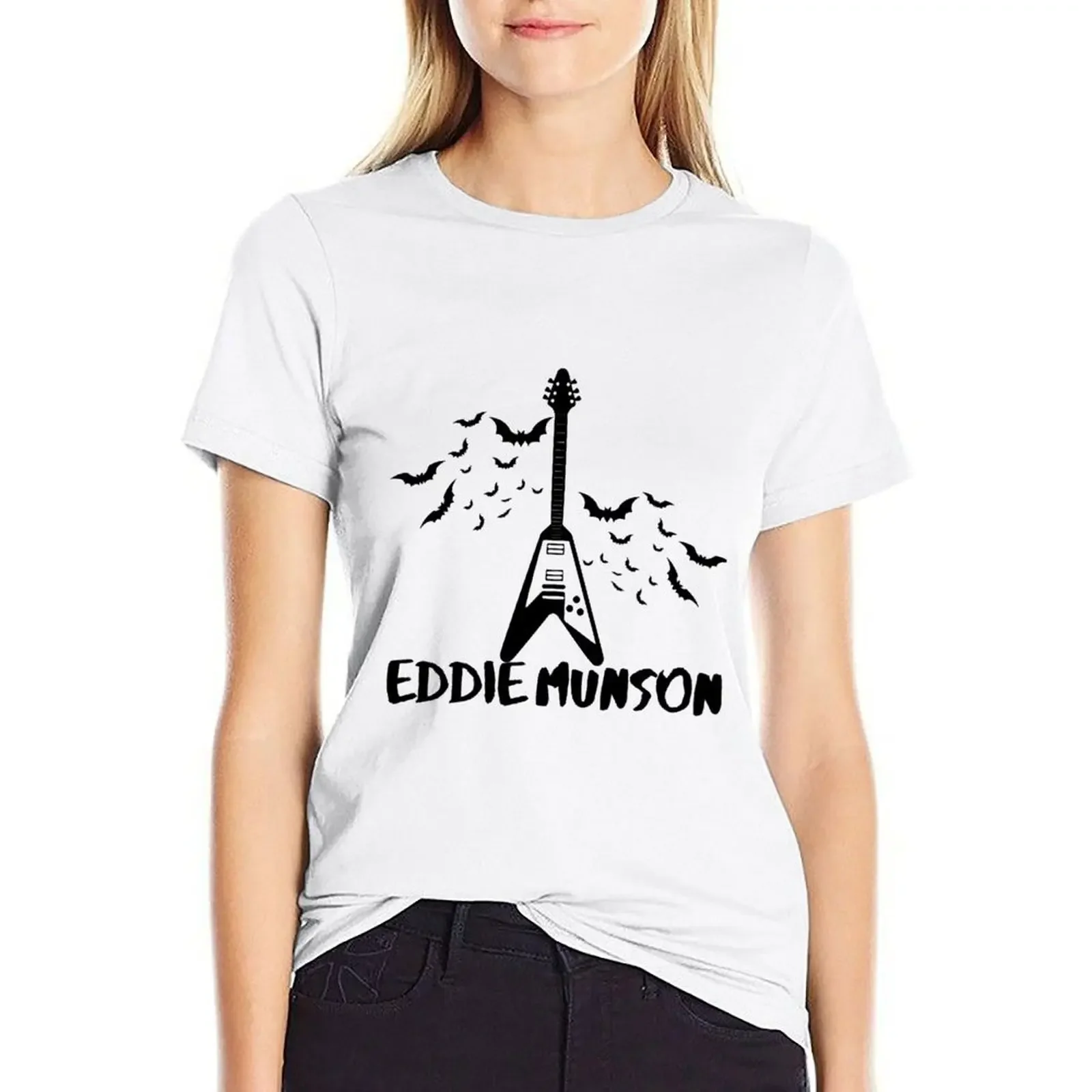 Eddie Munson Guitar ST Eddie Guitar ST Eddie Munson Guitar T-shirt shirts graphic tees tops funny t shirts for Women