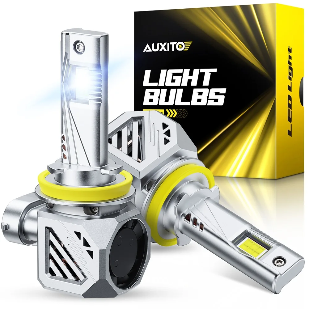 AUXITO 2Pcs 25000LM H11 H8 H9 LED Headlight Bulbs Canbus 9005 HB3 9006 HB4 9012 LED Front High Low Beam 6500K White With A Cooling Fan Super Bright 12V