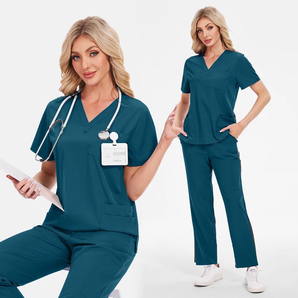 

High Quality Medical Clothing for Women Uniform Nurse Lab Coat Unisex Wholesale Tops and Pants Suits Nursing Scrubs Uniforms Set