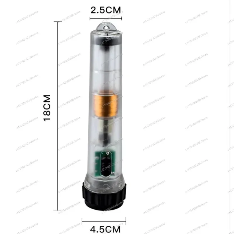 YBJ-Hand-cranked Self-generating Flashlight with Strong Magnet Transparent Emergency Fluorescent Long-throw Torch
