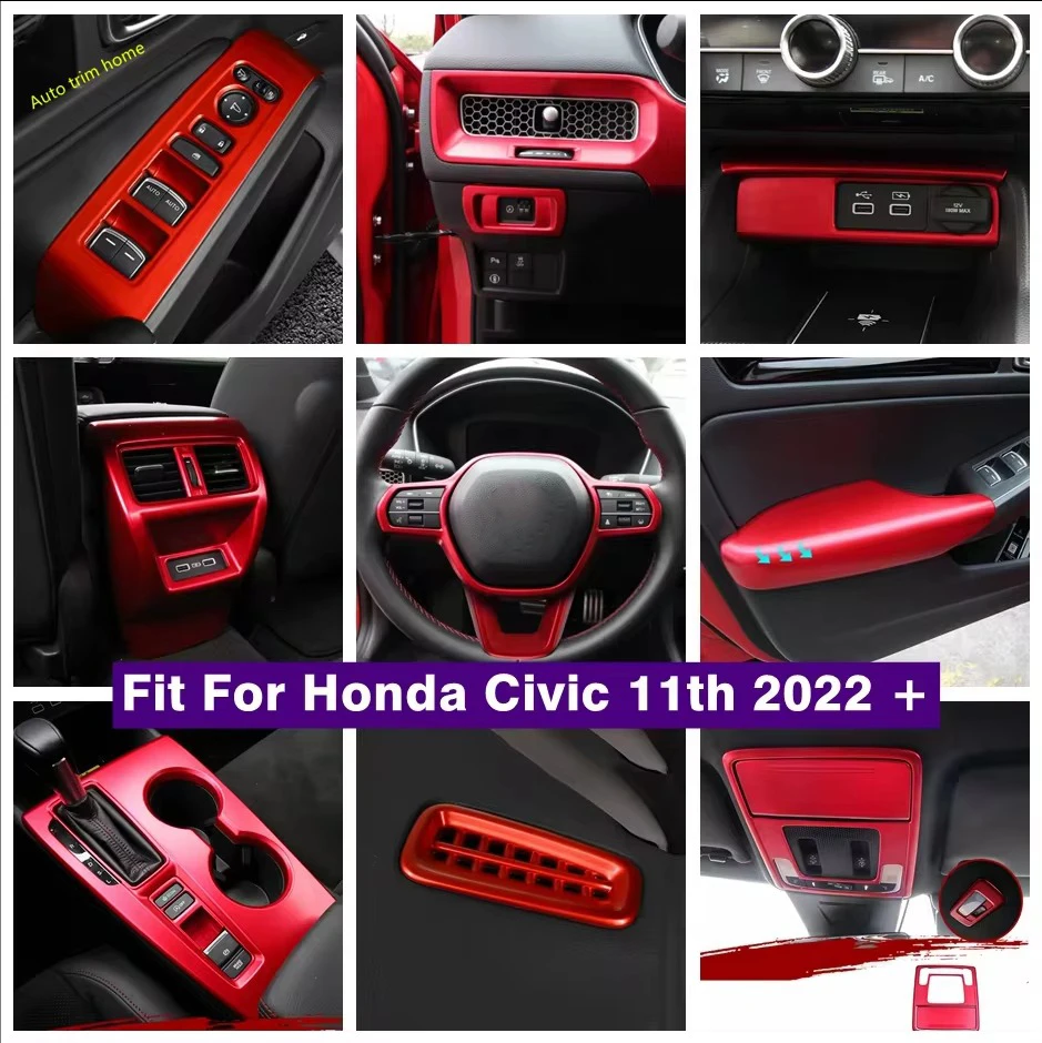 

Dashboard Air AC Outlet Frame Light Lamp Control Window Lift Button Cover Trim For Honda Civic 11th 2022 - 2024 Car Accessories