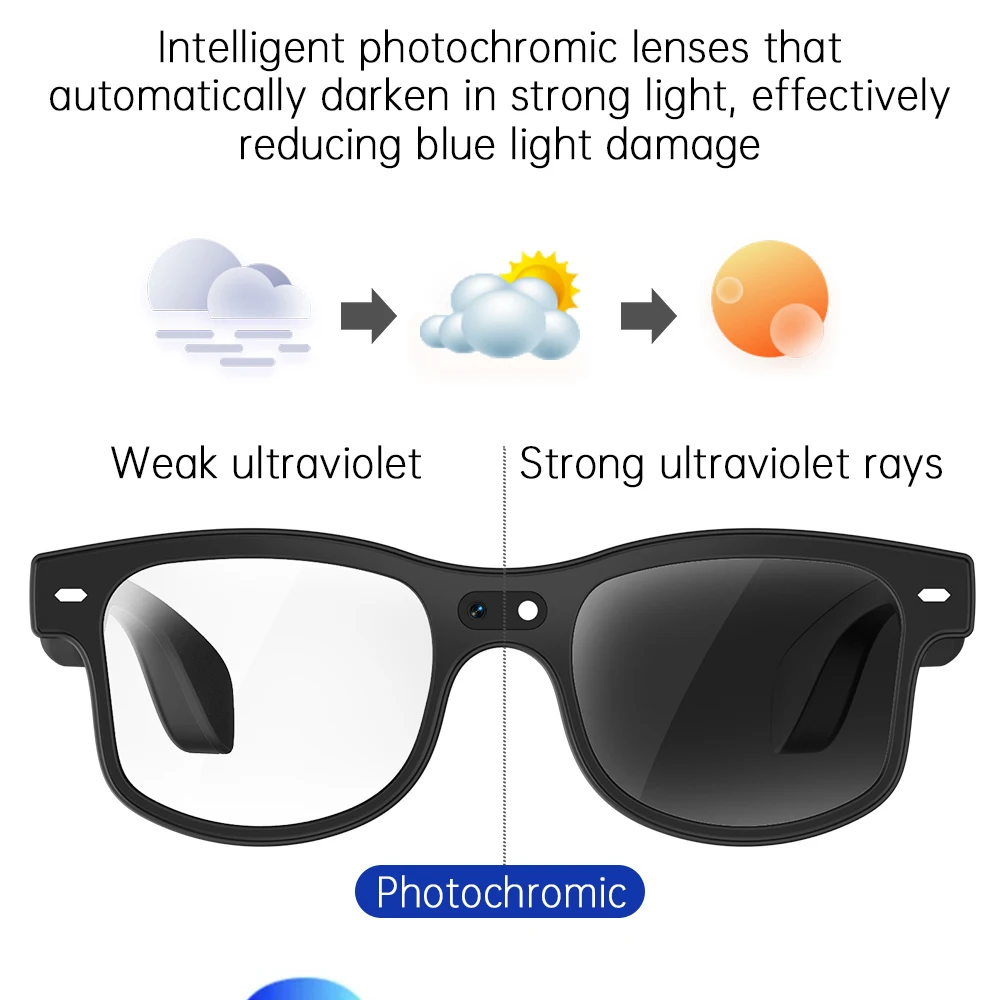 696 نظارات شمسية جديدة لركوب الدراجات نظارات ذكية محرك رياضي نظارات اتصال بلوتوث كاميرا 8 ميجابكسل ترجمة في الوقت الحقيقي تسجيل الفيديو