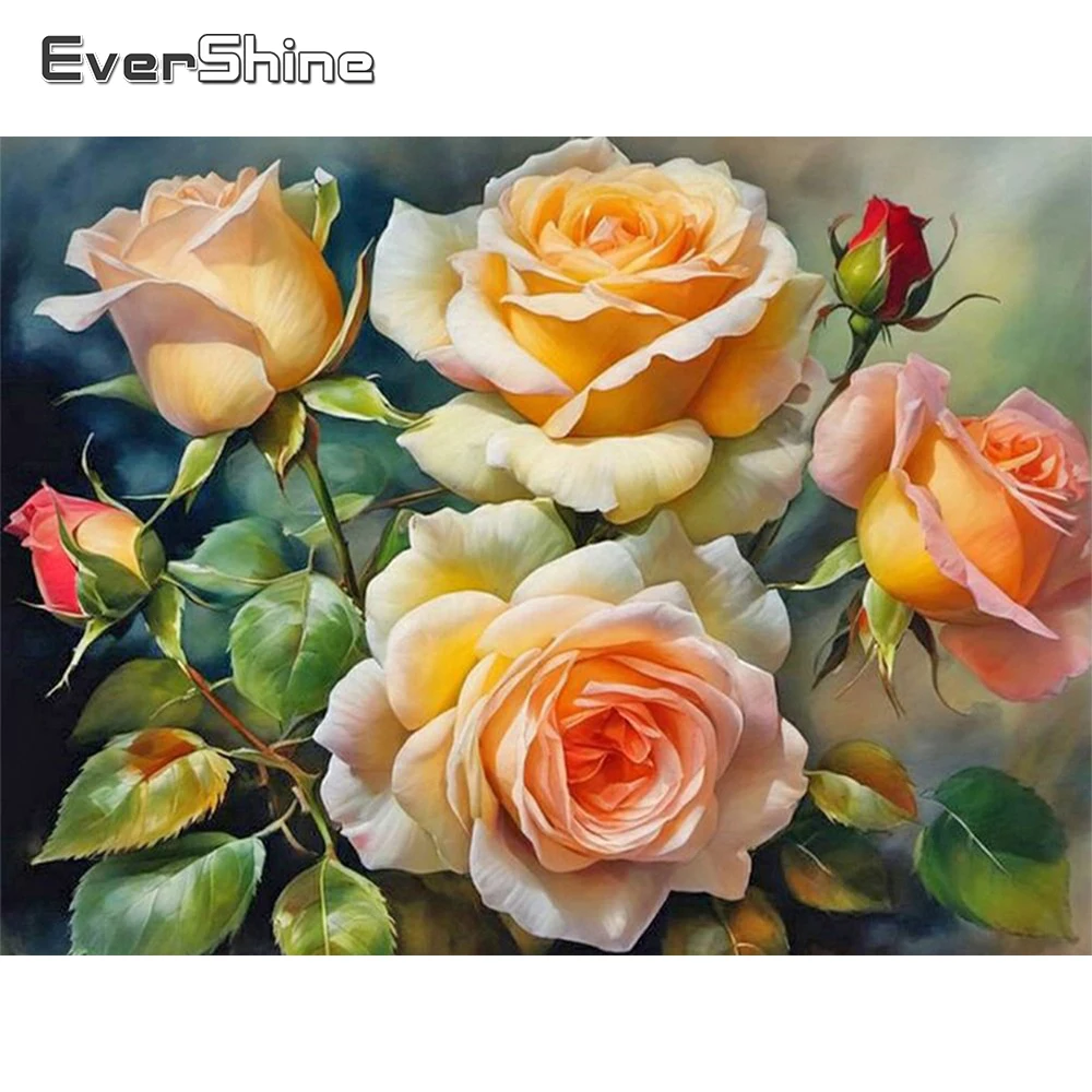 Evershine Diamond Painting Flower Cross Stitch Diamond Mosaic Rose New Arrival 5D Embroidery Art Decor For Home