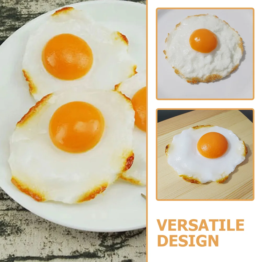 2Pcs Simulation Food Model Fake Food Fried Egg Ornament Kitchen Fake Fried Egg Photo Prop fake food realistic