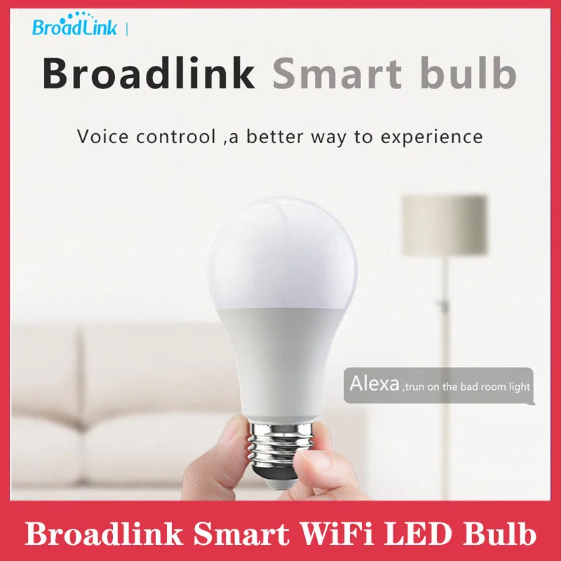 

Умная Wi-Fi Светодиодная лампа Broadlink E27Light с выключателем, беспроводной пульт дистанционного управления RM Pro, работает с Alexa Google Home для Android IOS