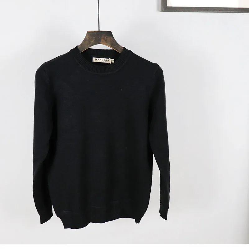 Novo Suéter Casual Masculino de Tricô 2025, Gola Redonda, Cor Sólida, Vintage, Csa Base Quente, Estilo de Moda Casual para...