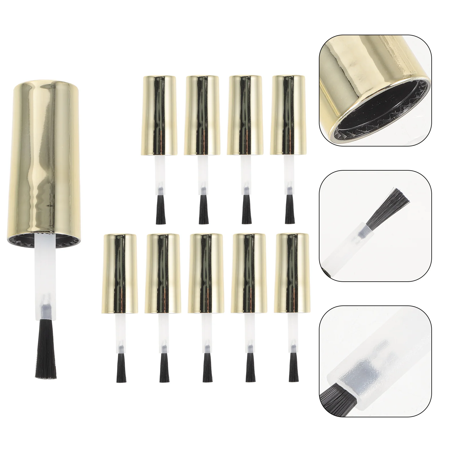 Nail Polish Bottles Caps with Brush Replacement Small Salon Supplies for Gel Empty Fingernail