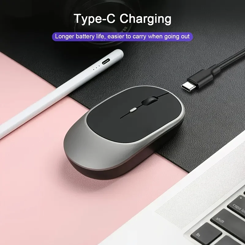 Ratón inalámbrico Compatible con Bluetooth de 2,4G, ratón inalámbrico para Gamer, ratones ergonómicos recargables para Macbook, PC, ordenador, portátil y tableta