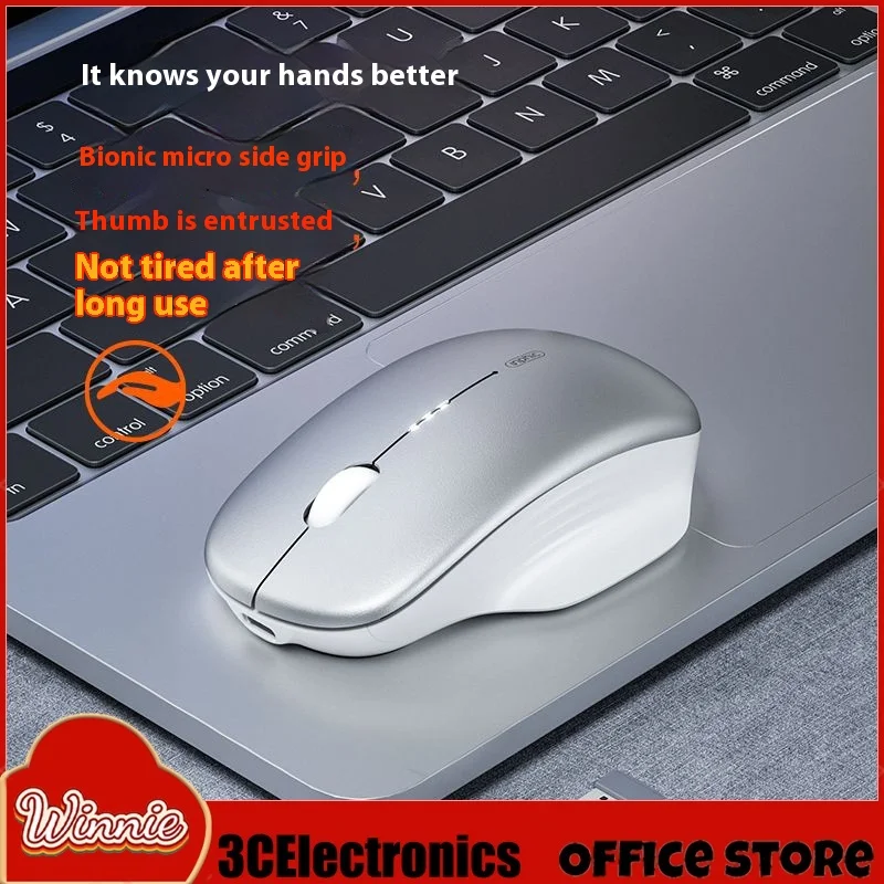 Wireless 2.4g Mouse Type-C Rechargeable 500mah Silent Mouse Visualisation Power Business Office Computer Laptop Universal Mouse