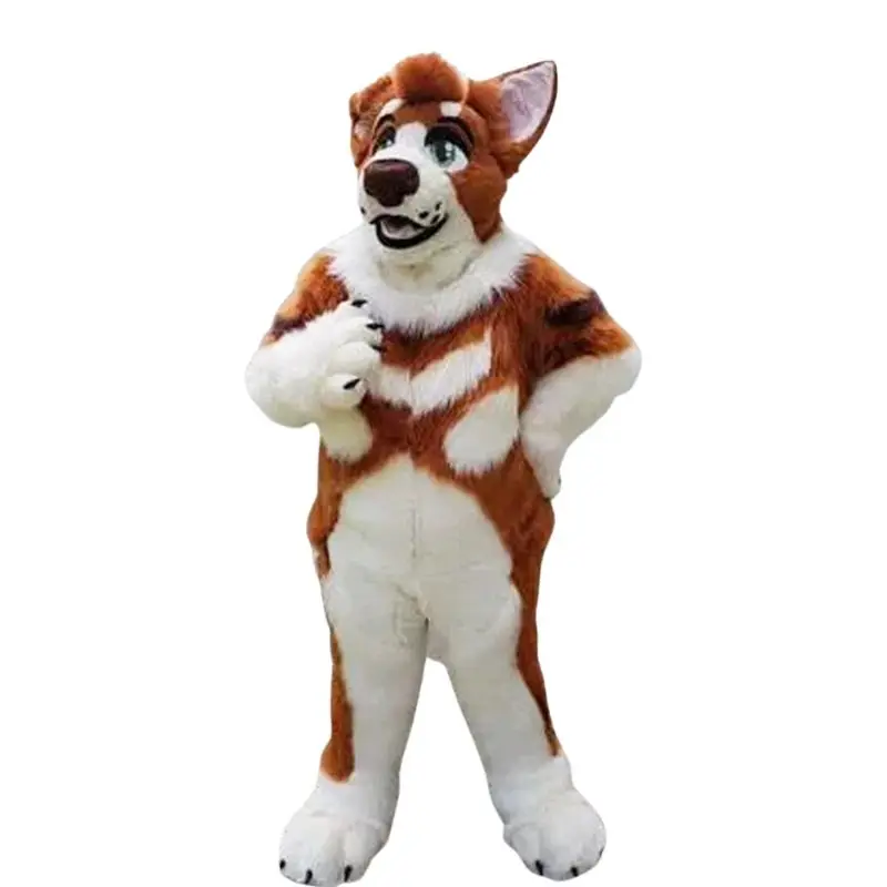 Animal Costume Plush Husky Mascot Costume Upright Dog Fox Cosplay Suit Hand Made Japanese