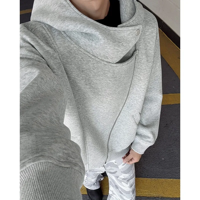 

Men's Casual Sle Jaet Coat American Retro Design plus Size 250 Pou Autumn Winter Polyester Fiber Long Sve Hooded