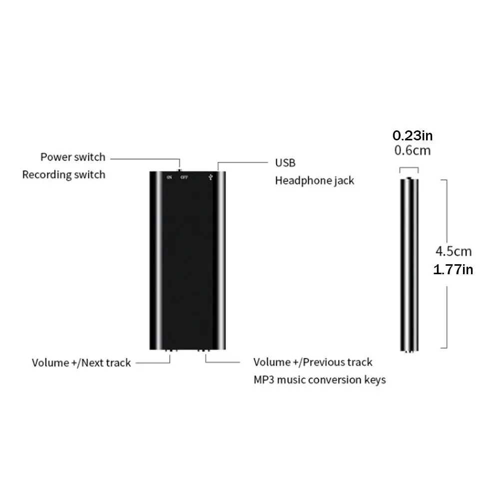 32GB Mini Voice Recorder Voice Activated Long Battery Recording Time Micro Waterproof Recorder Device For Lessons Meetings