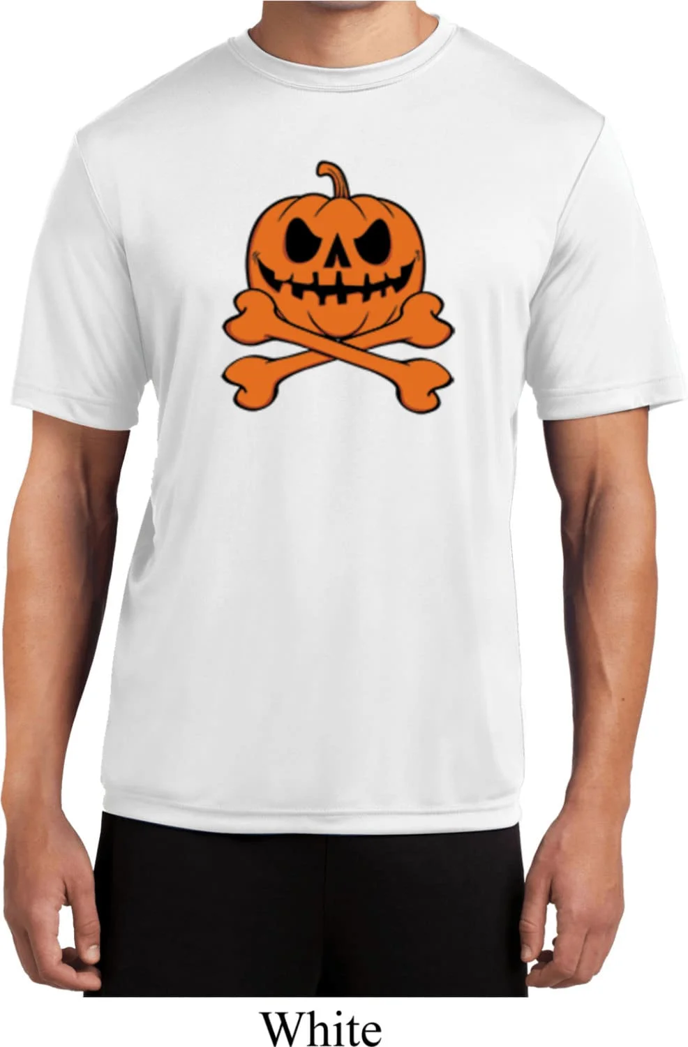 Halloween Pumpkin Skeleton Men's Moisture Wicking T Shirt 18774 ST350