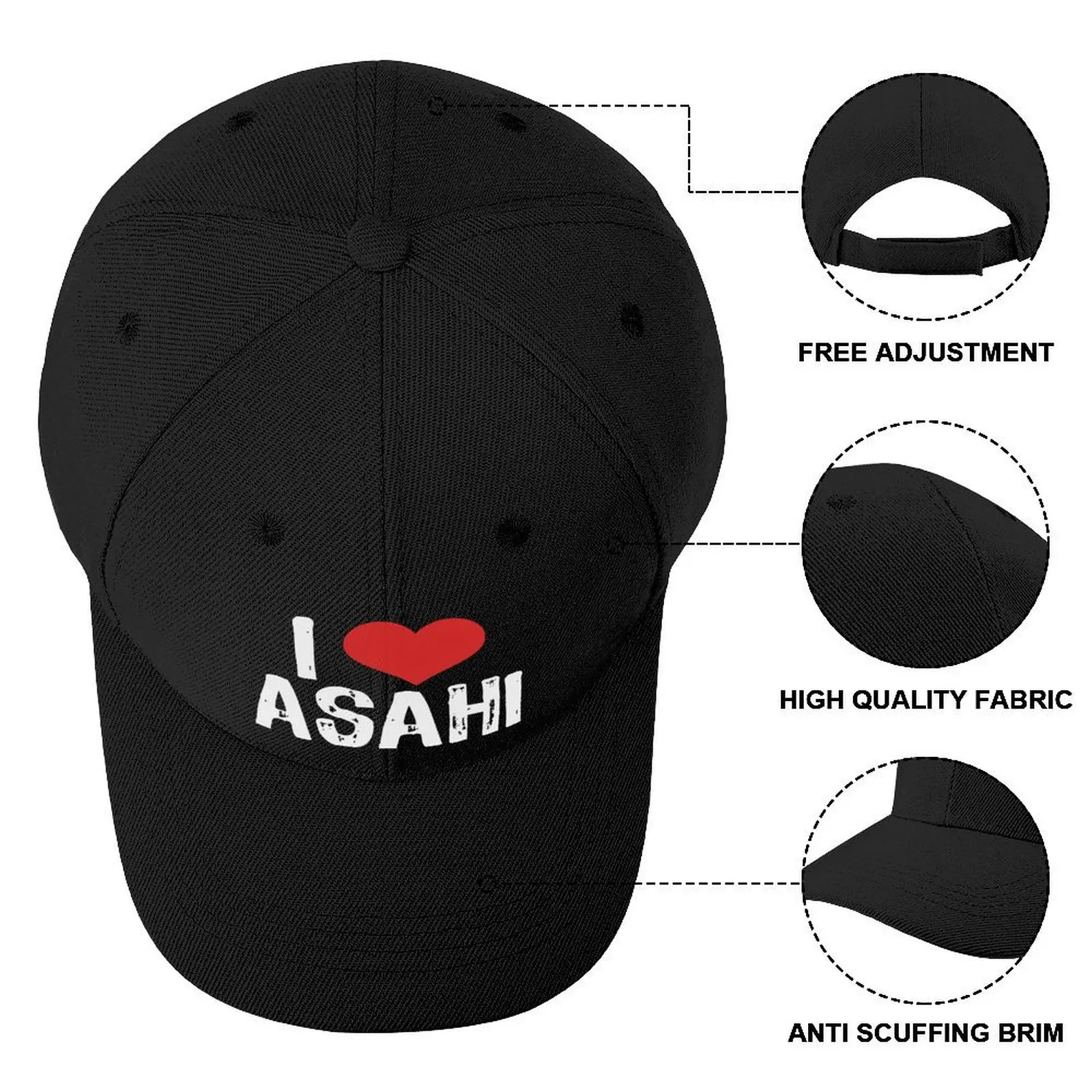 Casquette de baseball I Love Asahi pour homme et femme, chapeau de Noël, rave, golf, tennis