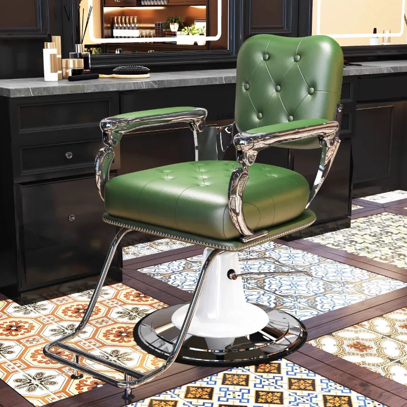 Classic Elegant Barber Chair Minimalist Rotating Contemporary Salon Chair Barbershop Fauteuil Coiffure Commercial Furniture