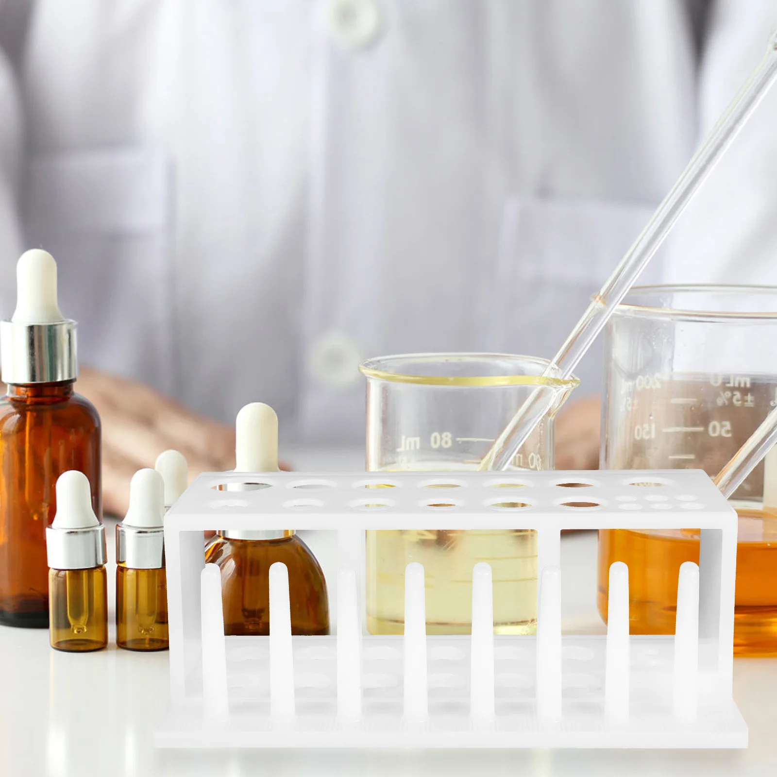 

19 Holes 8 Pegs Test Tube Rack Plastic Lab Tube Holder Drying Storage Stand Tubes Organizer For Chemistry Experiments