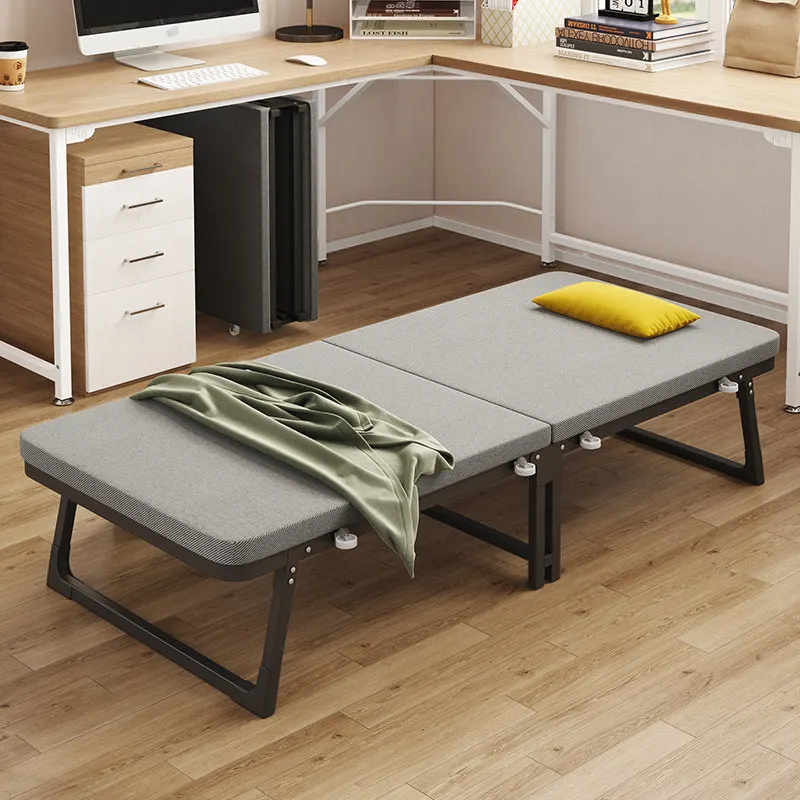 Office lunch break bed folding bed  iron frame bed removable table bottom does not take up space household