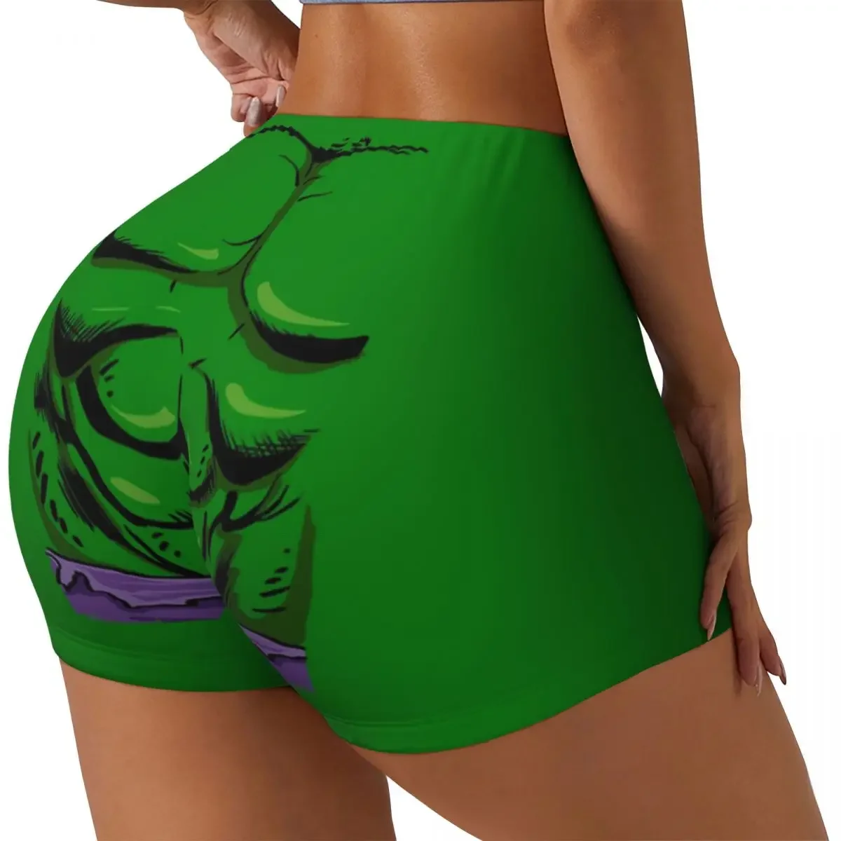 Shorts de treino de raiva verde Hulk personalizados para mulheres, academia, vôlei, corrida, ioga