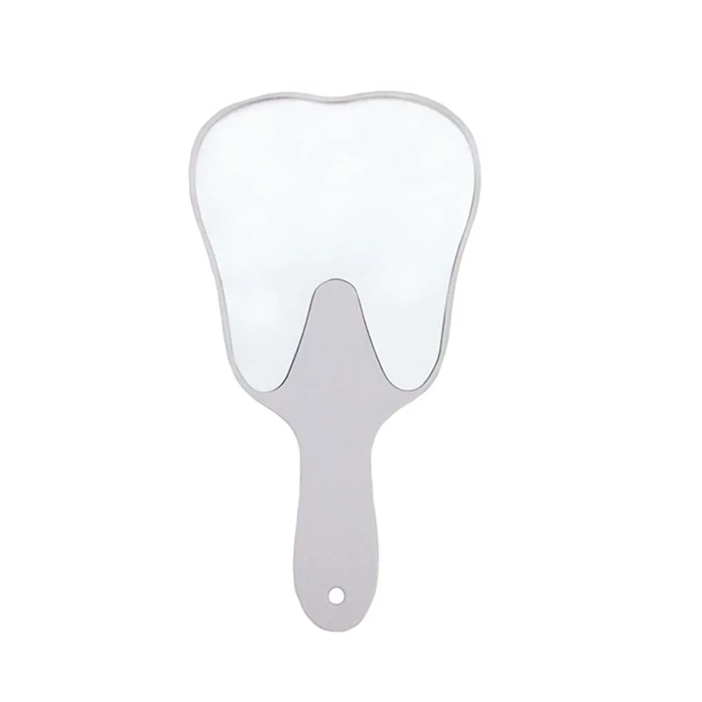 PVC Unzerbrechlicher Handspiegel mit Griff Zahnform Spiegel Dental Mund Prüfung Make-up Spiegel Zahnmedizin Zubehör Geschenk