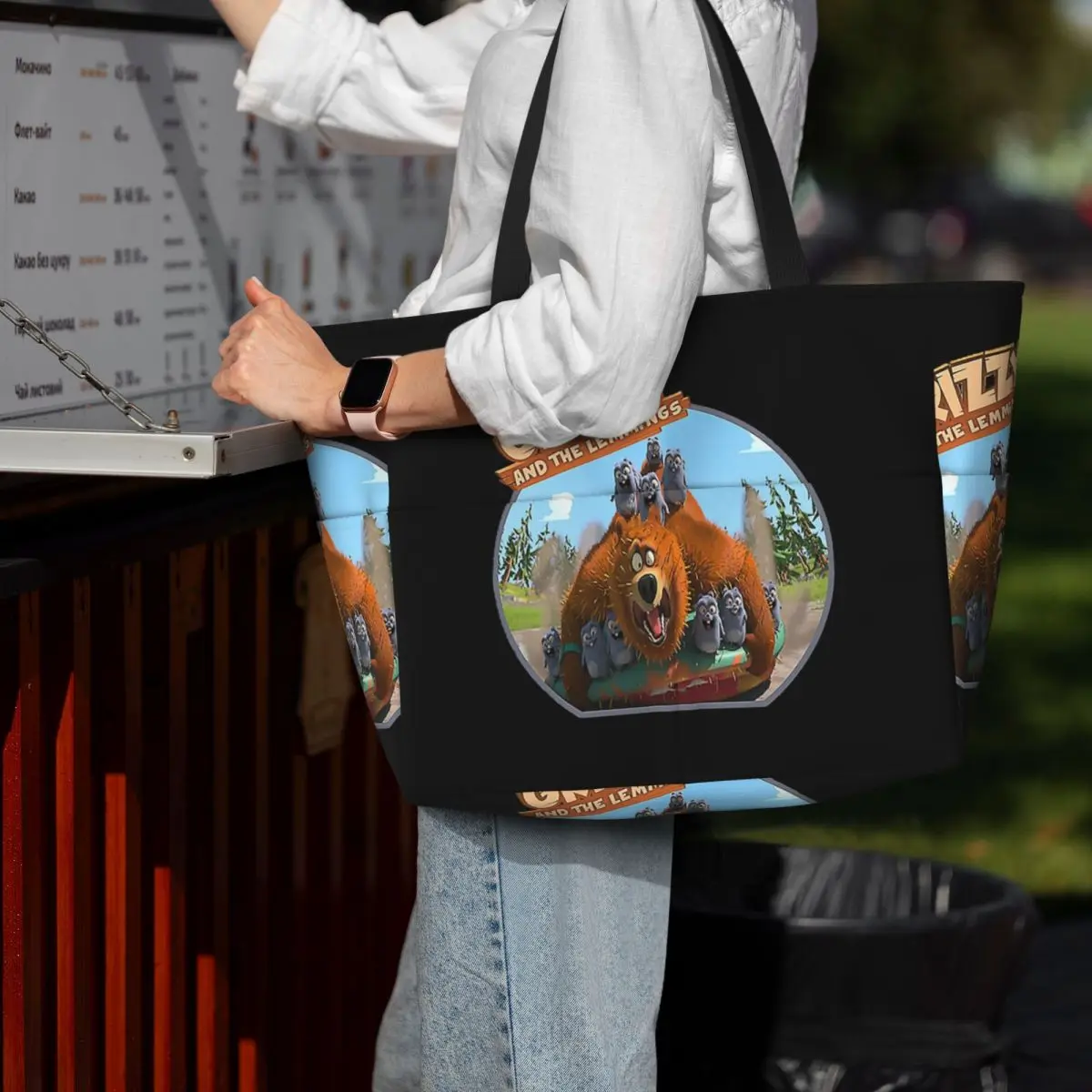 

Grizzy And Lemmings (3) Beach Tote Bag Sport Gym Yoga Duffle Large Tote Bag Women Travel Bag Fitness bag