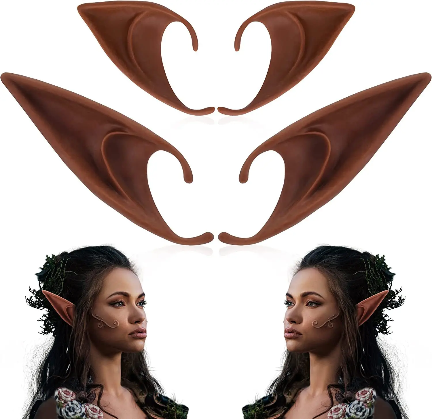 OPHIDIAN Halloween Elfenohren Weihnachtsengel Fake Ohren Cosplay Party Requisiten Kostümzubehör – Detail 3