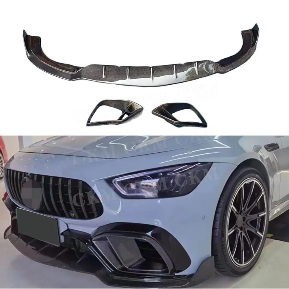 

Front Lip Spoiler Fog Lamp Air Vent Outlet Cover Trims B Style For Mercedes Benz AMG GT63 GT63S 4 Door 2019-2023 Accessories