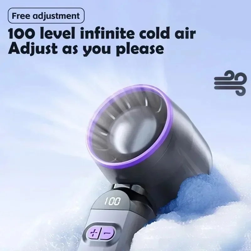 Foldable USB Charging Fan Strong Wind Outdoor Fan Digital Display Portable Fan for Outdoor Camping Trips