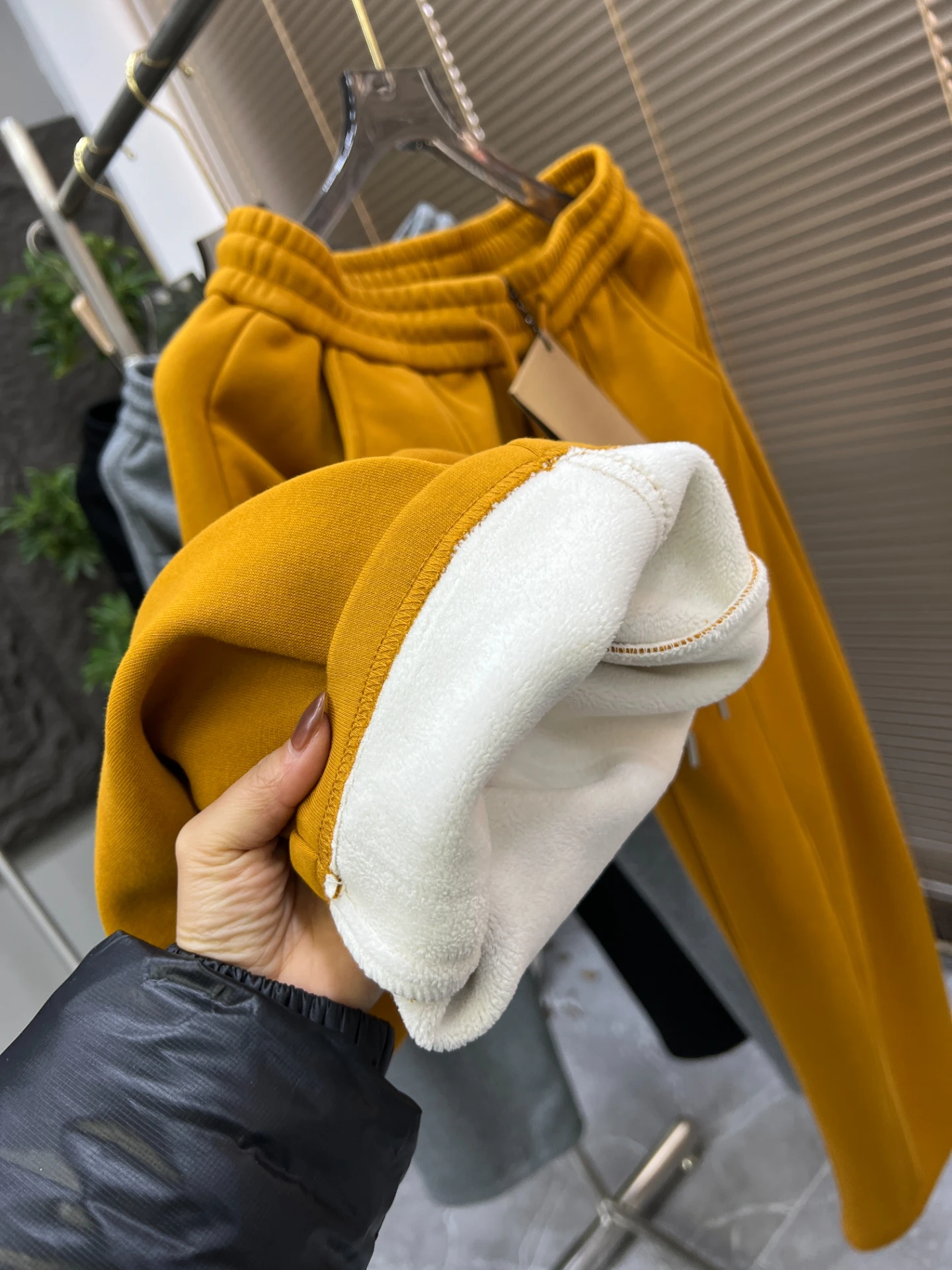 Thiened Fce Winter Men's Casual Pants Dstring Waist Straight Leg Trousers Loose Fit Comfortable Cotton Polyester Blend