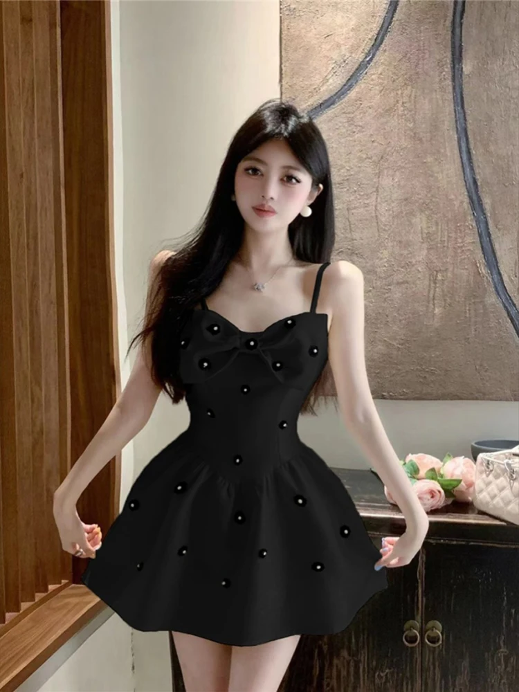 Korean sleeveless camisole dress for women floral bow dress for women 2024 New Summer