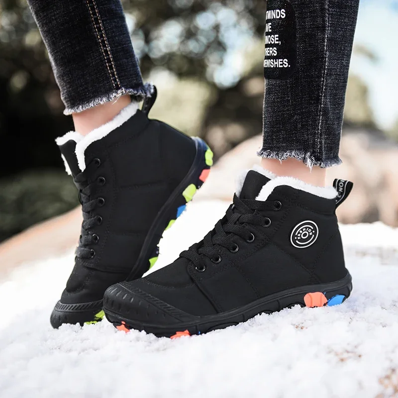 Scarpe in cotone per ragazze inverno bambini peluche stivali da neve caldi antiscivolo impermeabili per bambini Sneakers Outdoor ragazzi stivali