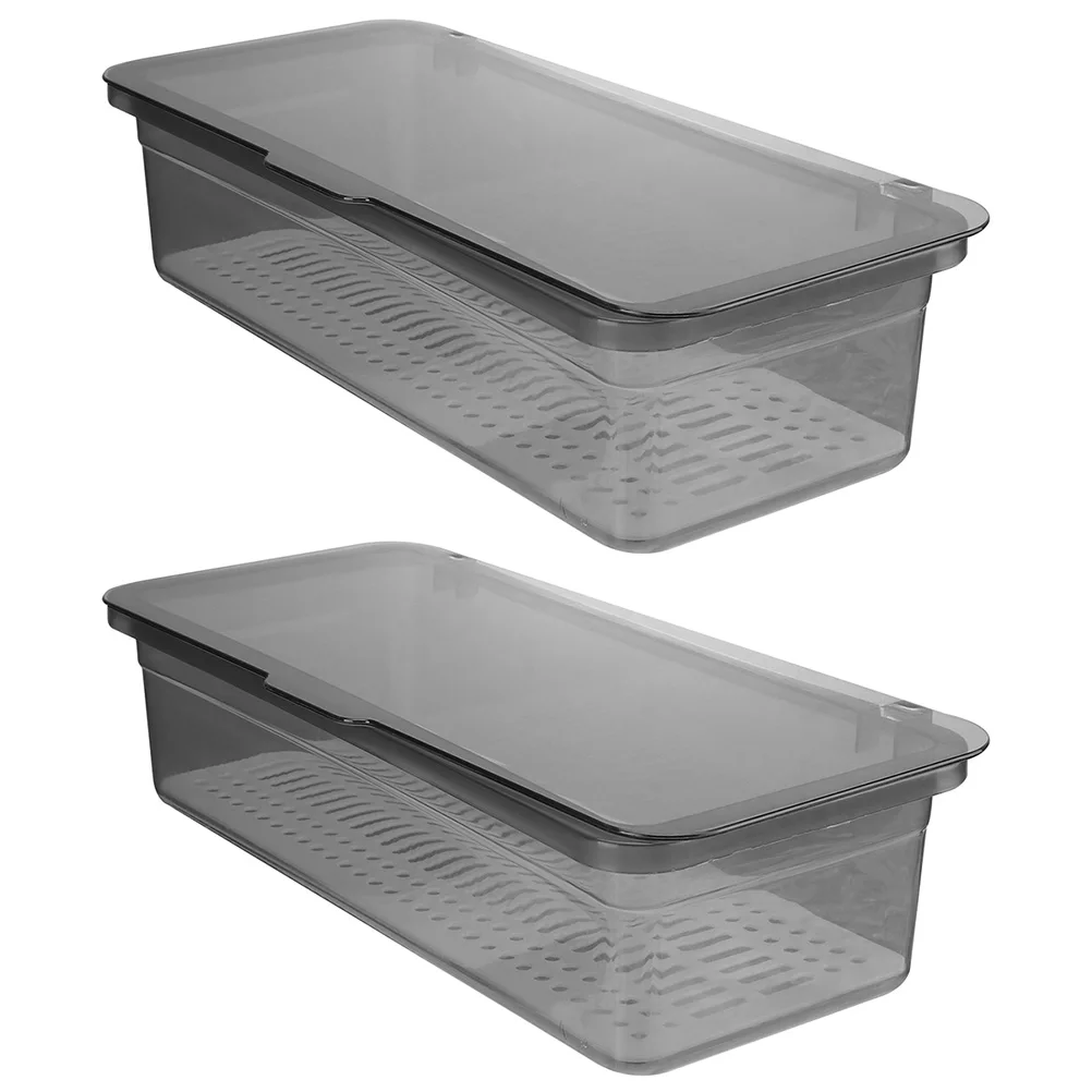 

2pcs Chopsticks Storage Box Kitchen Drawer ganizer Tray Utensil Container PP Material Large Capacity Space Saving