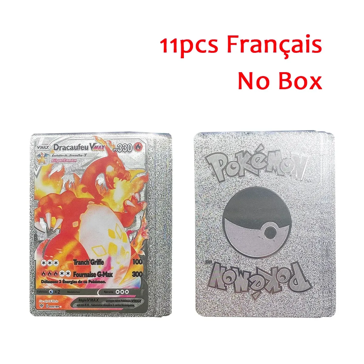 11-110pcs Pokemon Cards Pikachu Gold Silver Black Vmax GX Vstar English Spanish French German Collection Battle Card Toys Gifts