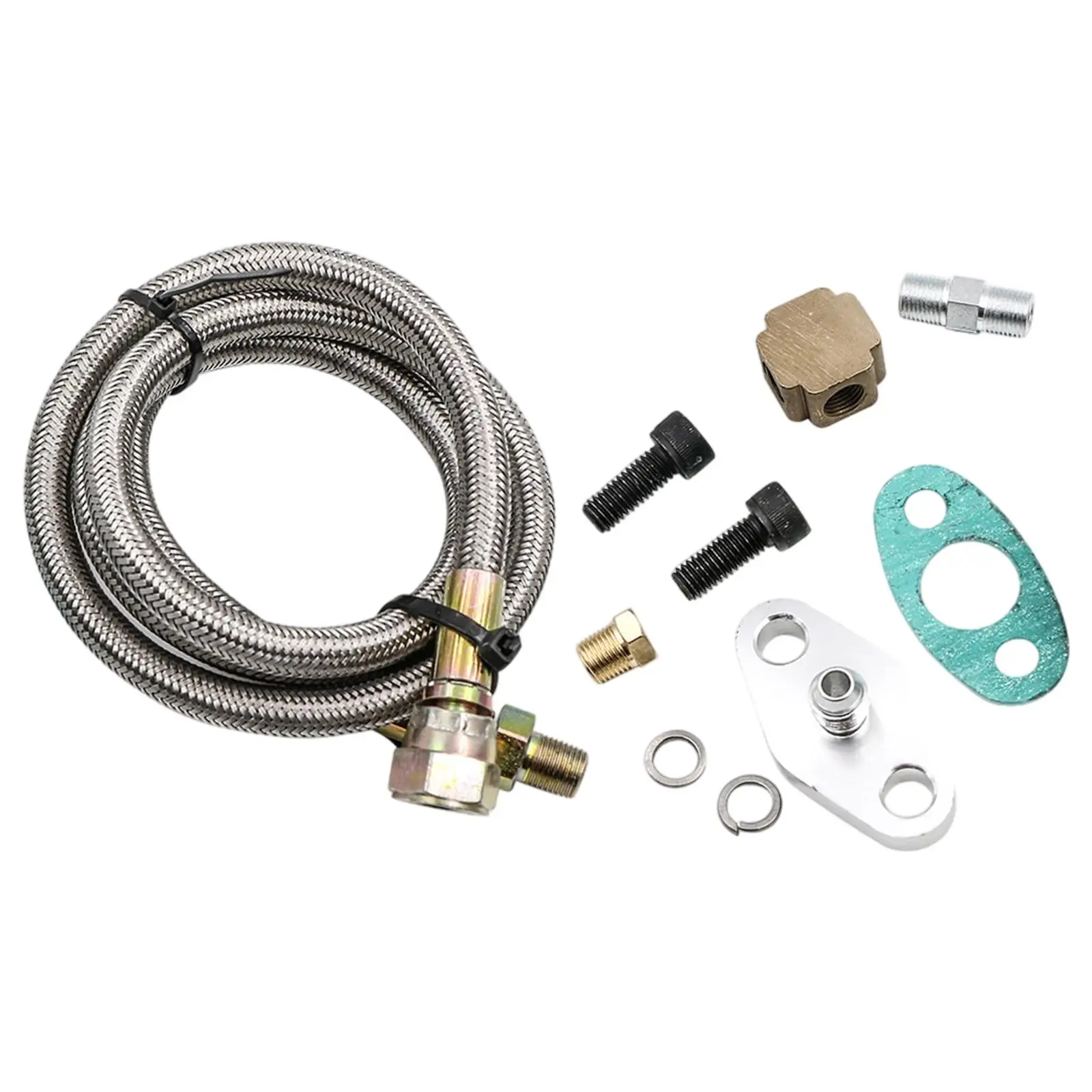 Turbo Oil Drain Return Line Oil feed Kit Fit for T3 Replacement Parts