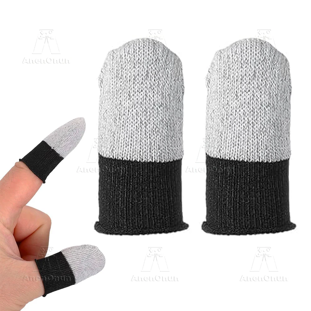 Finger Sleeves for Mobile Gaming Ultra-Thin Ultra-Breathable Anti-Sweat Anti-Slip Carbon Fiber Touch Screen Fingertip Gloves