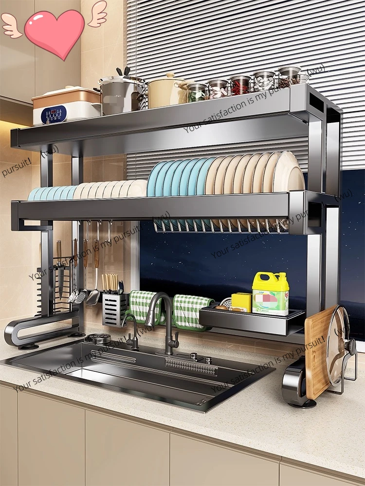 ZOCI - Multifunctional kitchen sink shelf, stainless steel storage and organization