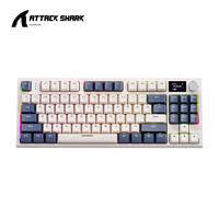 Attack Shark K86 RGB Wireless Mechanical Keyboard,Hot Swap,Metal Knob,TFT Screen,Tri-mode Connectivity,Macro Gaming Keyboard