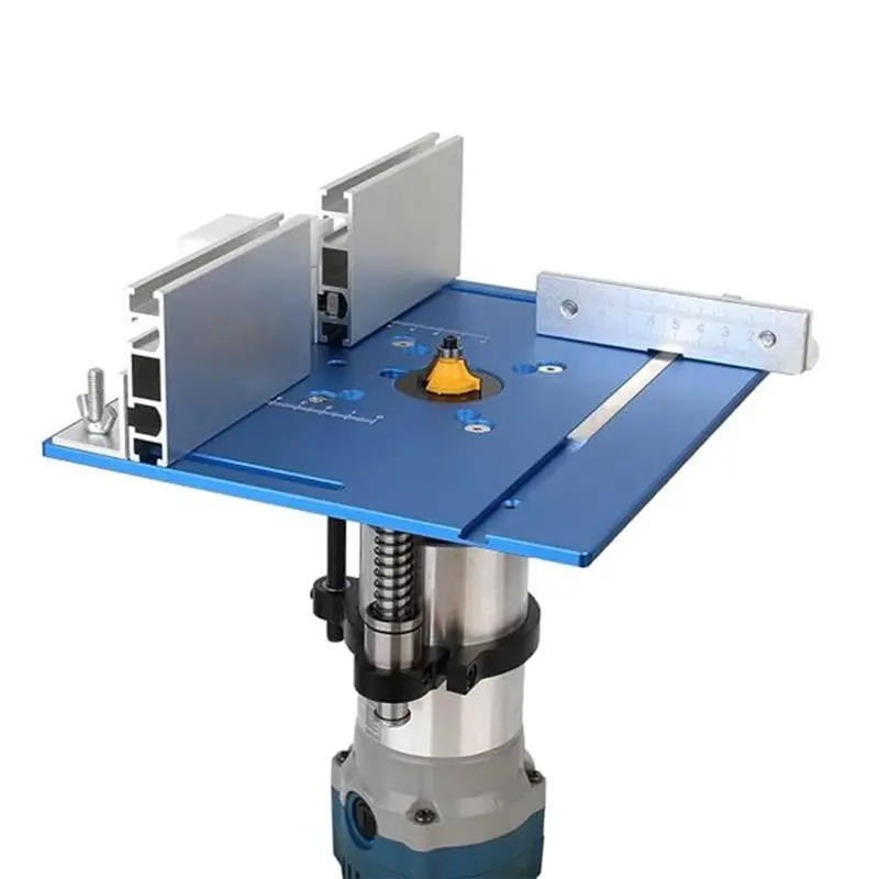 ABLN-For Woodworking Aluminium Router Table Insert Plate, Flip Router Plate With Miter Gauge Guide Fence And Sliding Brackets
