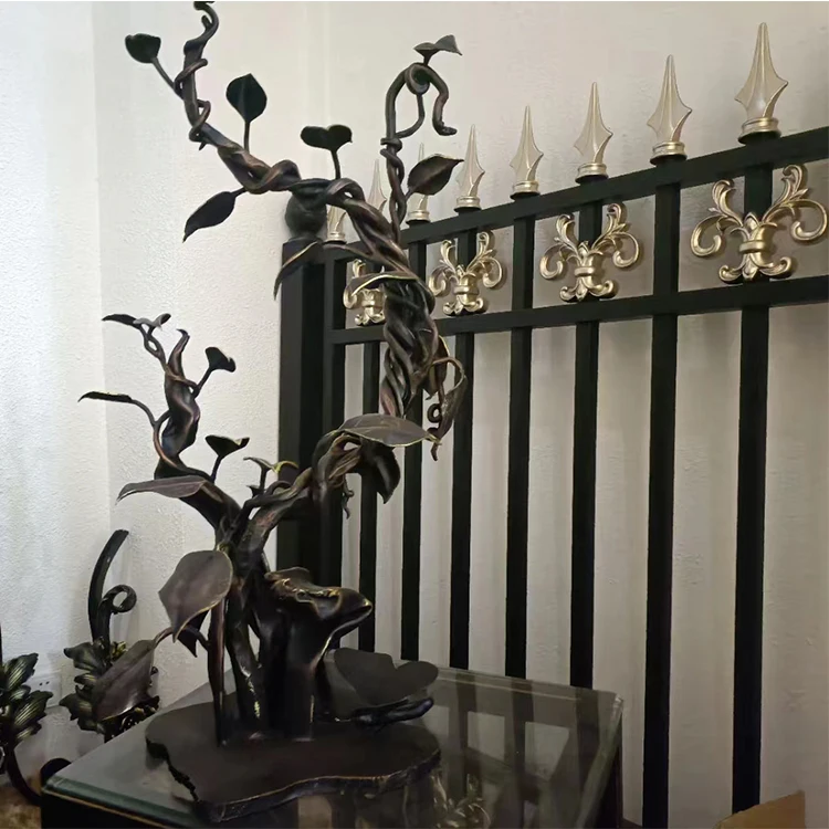 cj-Modern Luxury Design Black Metal Security Wrought Iron Window Grill for Villa Outdoor Top-Selling Balustrades & Handrails@