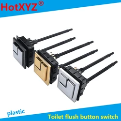 Toilet flush button switch, toilet tank button, square double button, toilet button accessories, universal