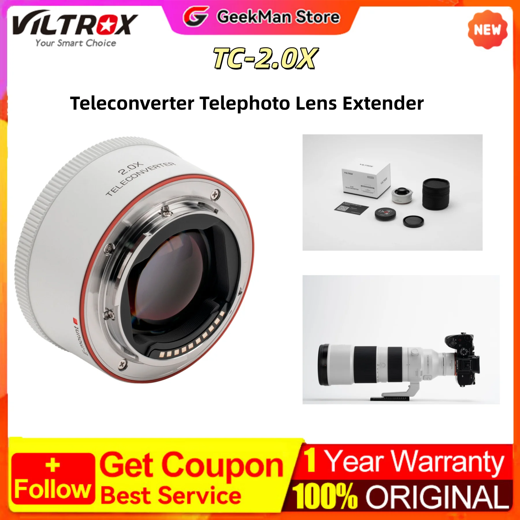 VILTROX 2X Teleconverter for Sony E-mount