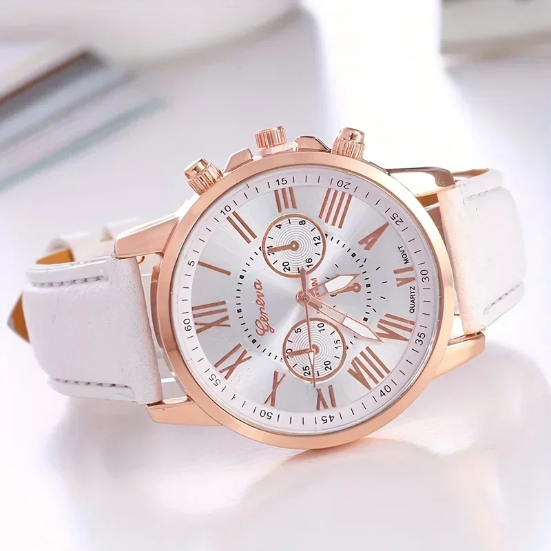 Reloj de cuarzo de oro rosa Multicolor para Mujer, relojes circulares de temperamento Retro artístico para Mujer